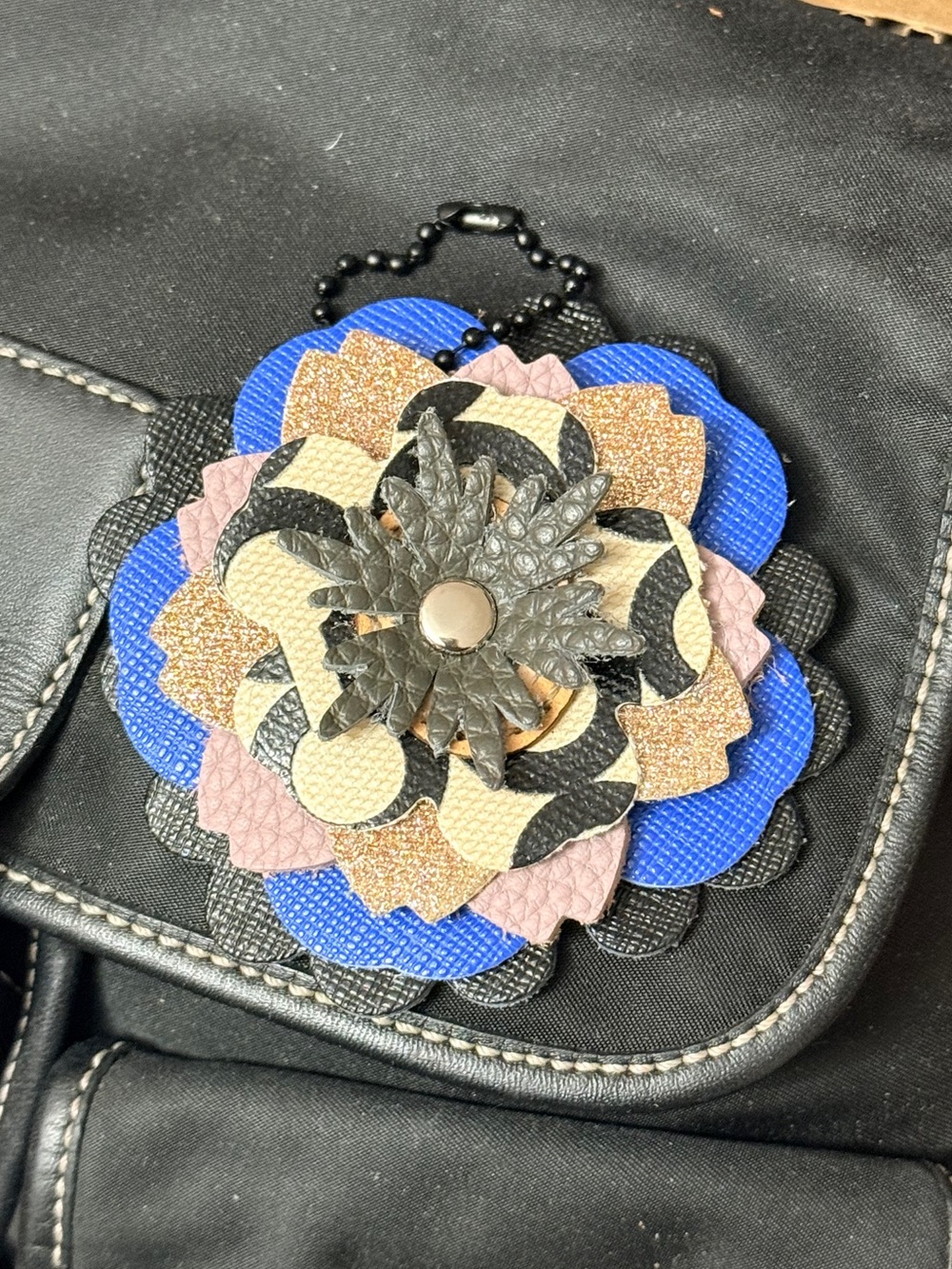 Handmade Floral Bag Charm - Picture 2 of 2